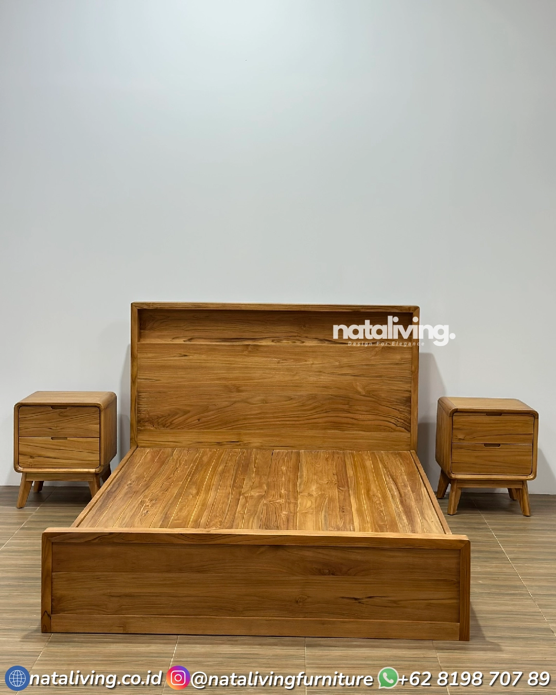 Tempat Tidur Jati Minimalis Modern – Dipan Jati Jepara Set Nakas