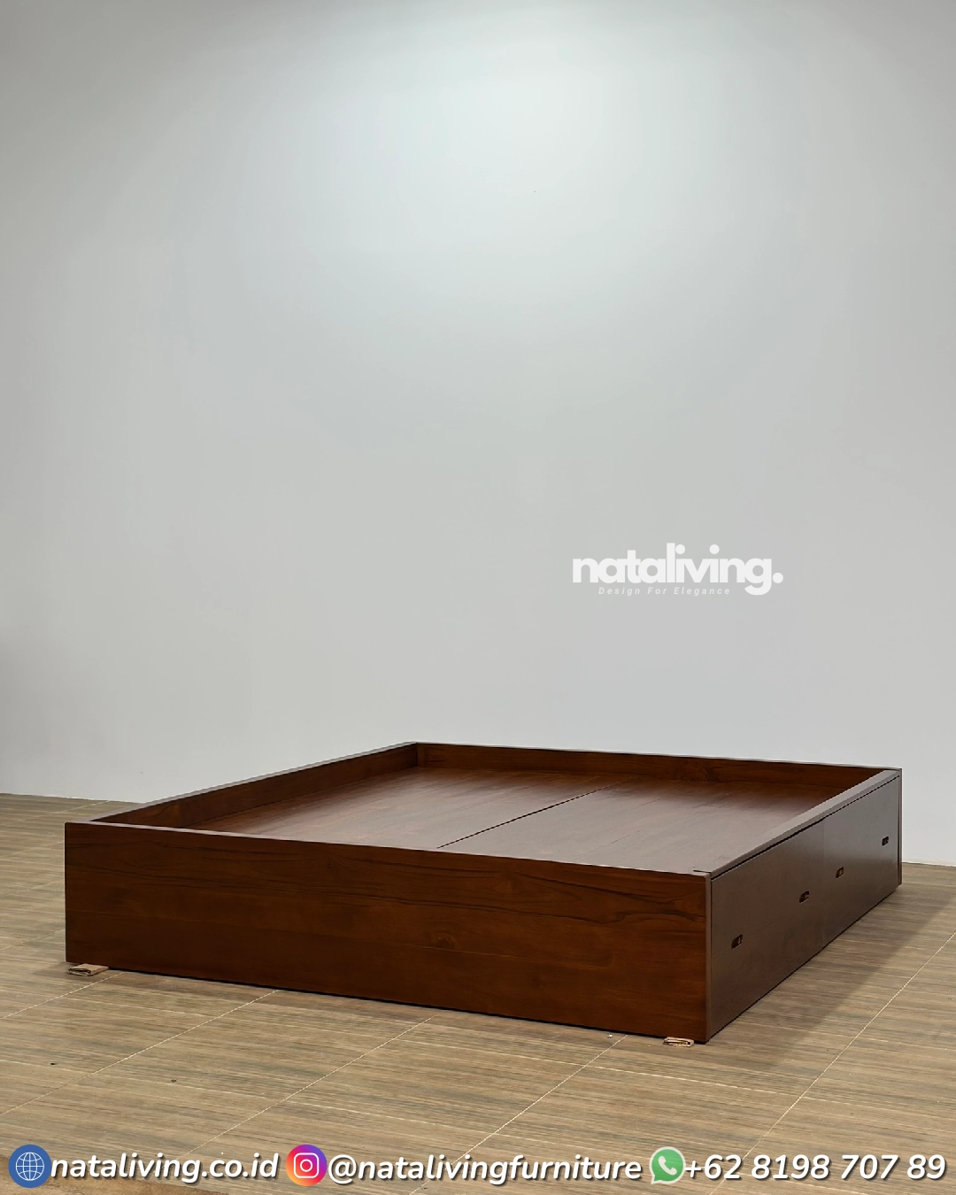 Alexa Tempat Tidur Jati Modern 4 Laci Lesehan Alas Full Kayu - Image 2