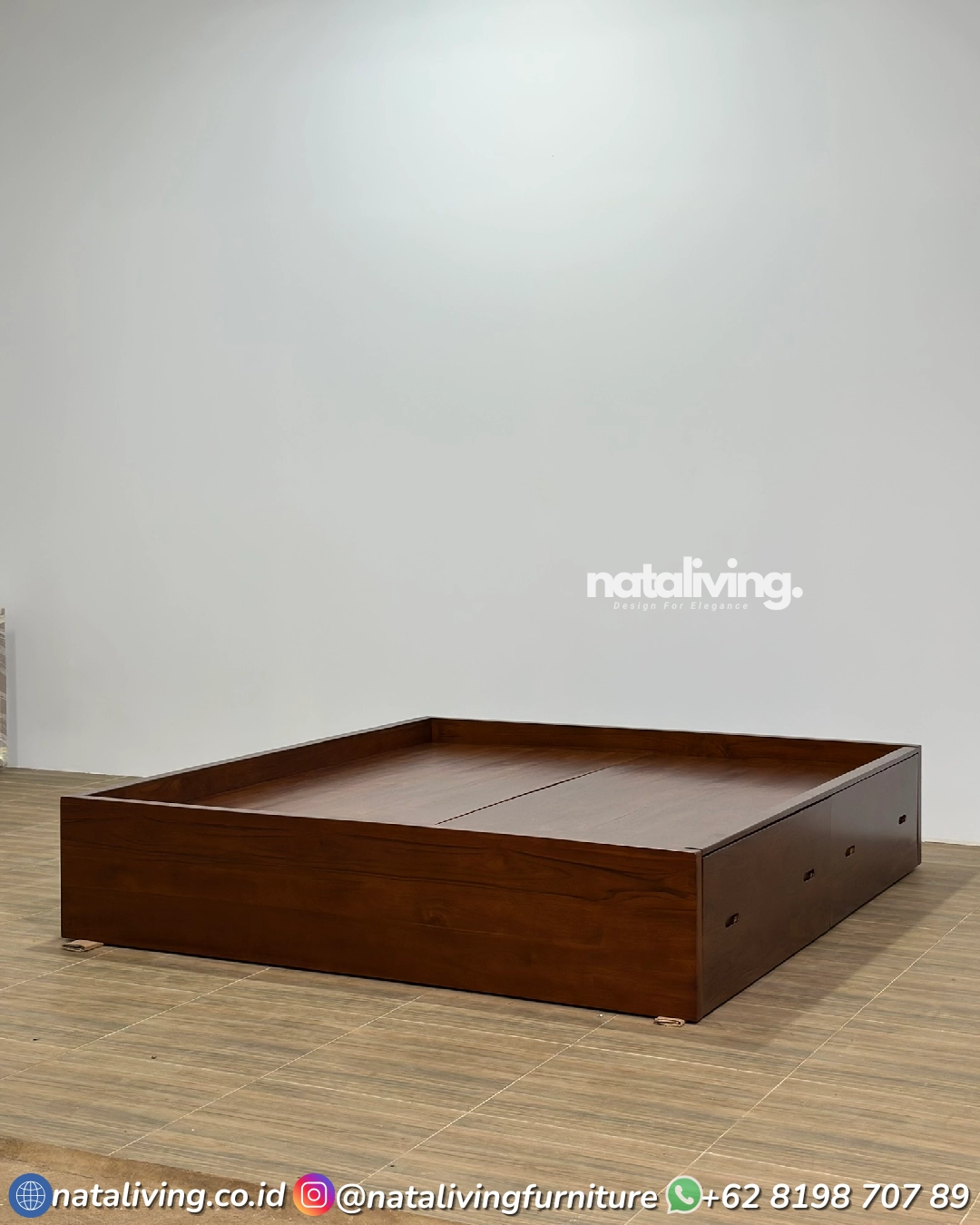Alexa Tempat Tidur Jati Modern 4 Laci Lesehan Alas Full Kayu - Image 4